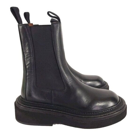 Marsell Pollicione Chelsea Boots 37 7 Womens Black Leather New - Picture 5 of 12